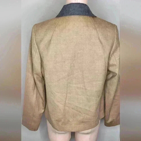 Pendleton Woolen Mills Women Virgin Wool Full Zip Dress Jacket Beige Sz 10 - Picture 8 of 11